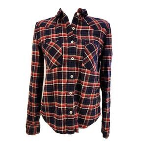 Forever 21 Red & Blue Plaid 100% Cotton Button Up Shirt - Women’s Small